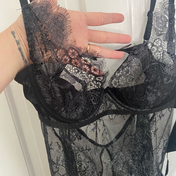 COPY - Glittery lace babydoll and thong set from Fredrick’s of Hollywood - Picture 5 of 5